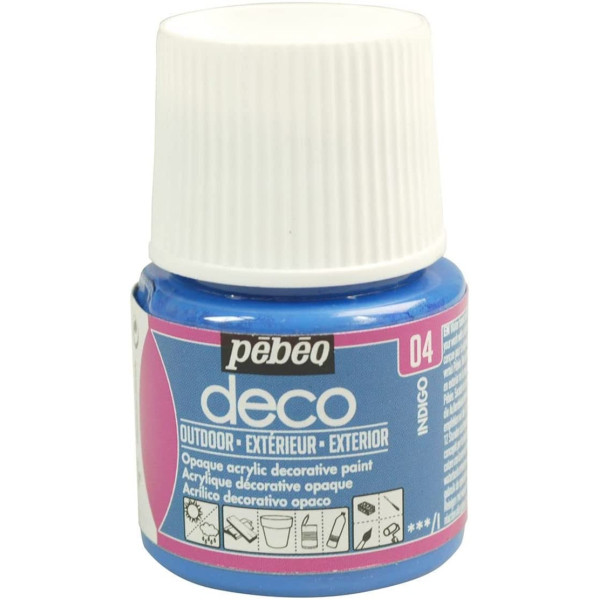 photo-Peinture acrylique - Bleu indigo - Outdoor - Pébéo - Déco - 45ml