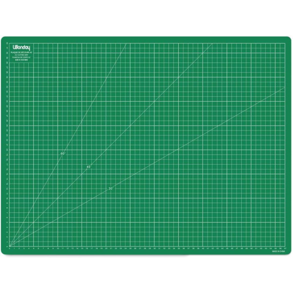 photo-Tapis de découpe - A2 - 600x450mm - Vert - Auto cicatrisant - Quadrillé - Lignes d'angles