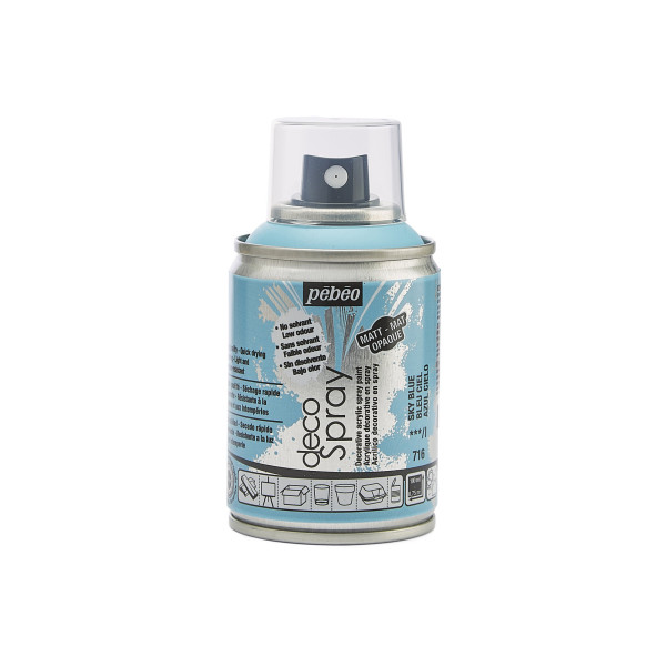 photo-Bombe de peinture - Bleu ciel - 716 - Pébéo - DecoSpray - 100ml - Tous supports