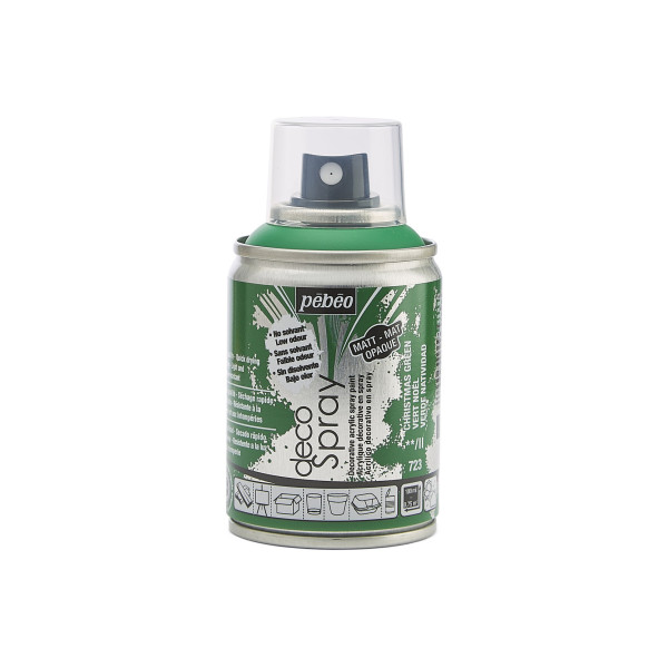 photo-Bombe de peinture - Vert noël - 723 - Pébéo - DecoSpray - 100ml - Tous supports