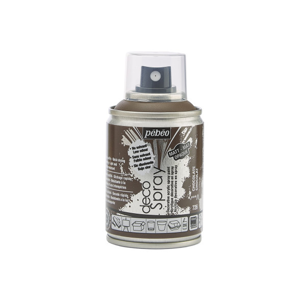 photo-Bombe de peinture - Chocolat - 726 - Pébéo - DecoSpray - 100ml - Tous supports