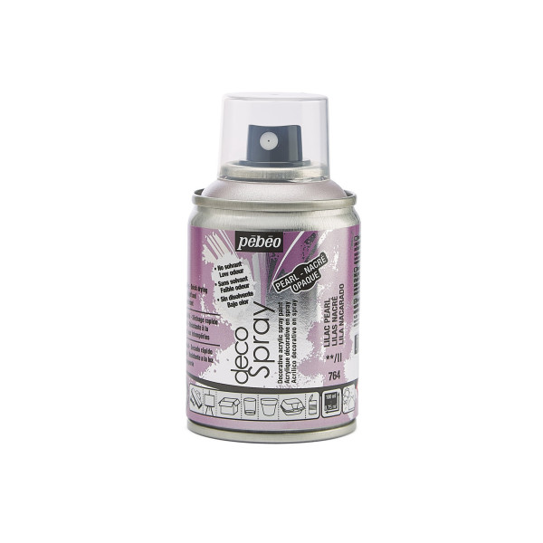 photo-Bombe de peinture - Lilas - 764 - Nacré - Pébéo - DecoSpray - 100ml - Tous supports