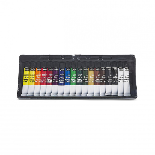 Peinture acrylique - 18 couleurs - Fine - Mate satinée - Tubes de 12ml - Pébéo Studio Acrylics