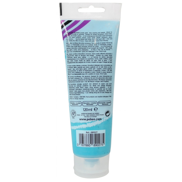 Peinture acrylique - Turquoise - Mat - 27 - Multi-supports - DécoCrème - Pébéo - 120ml