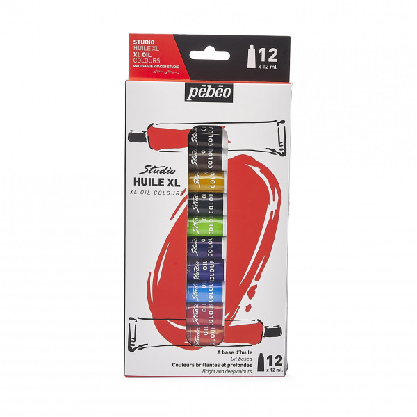 photo-Peinture à l'huile - Fine - 12 couleurs - Intenses - Brillantes - Tubes de 12ml - Pébéo Huile XL