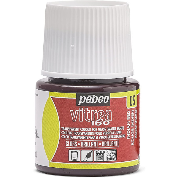 photo-Peinture pour verre - Vitréa 160 - Pébéo - Rouge Indien - 45ml