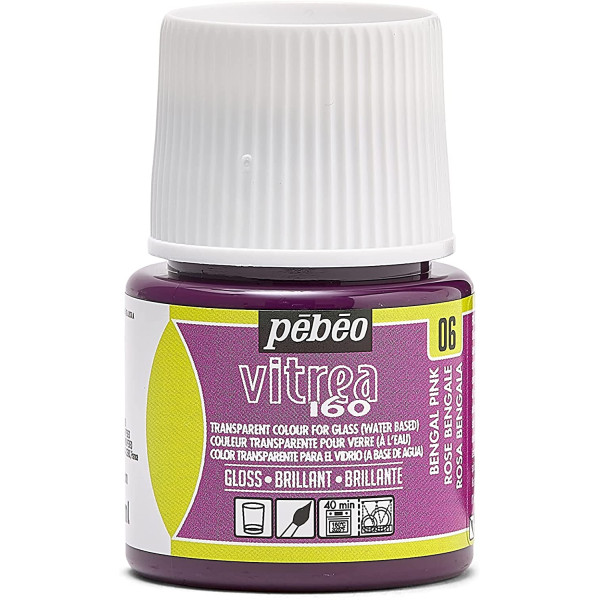 photo-Peinture pour verre - Vitréa 160 - Pébéo - Rose bengale - 45ml
