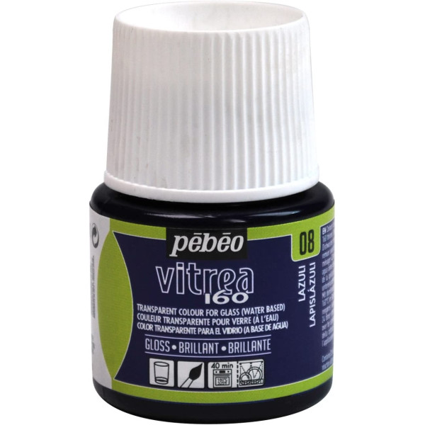 photo-Peinture pour verre - Vitréa 160 - Pébéo - Bleu Lapis lazuli - 45ml
