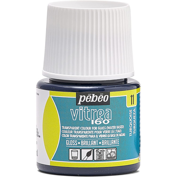 photo-Peinture pour verre - Vitréa 160 - Pébéo - Turquoise - 45ml