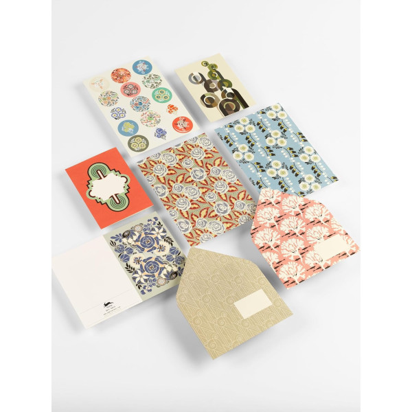 Coffret de correspondance - Papier à lettres + enveloppes + autocollants - Art déco
