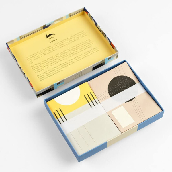 Coffret de correspondance - Papier à lettres + enveloppes + autocollants - Bauhaus