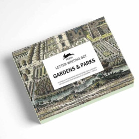 PHOTO-Coffret de correspondance - Papier à lettres + enveloppes + autocollants - Parcs et jardins