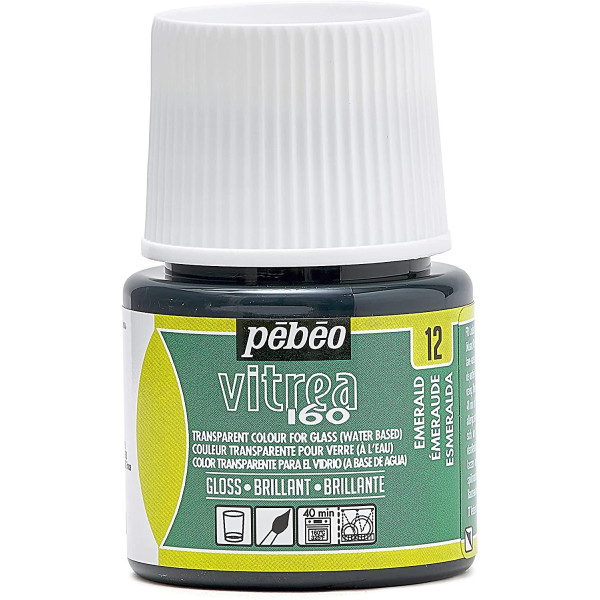 photo-Peinture pour verre - Vitréa 160 - Pébéo - Vert émeraude - 45ml