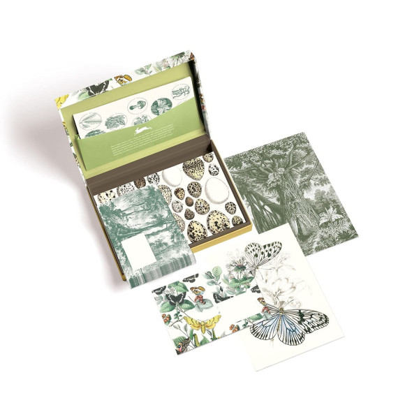 Coffret de correspondance - Papier à lettres + enveloppes + autocollants - Natural History