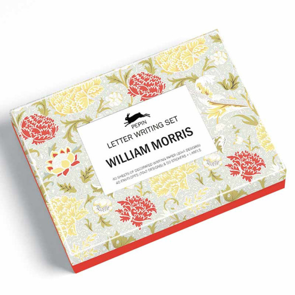 photo-Coffret de correspondance - Papier à lettres + enveloppes + autocollants - William Morris