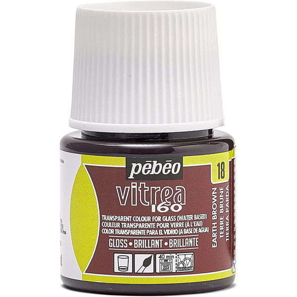 photo-Peinture pour verre - Vitréa 160 - Pébéo - Marron - Terre brune - 45ml