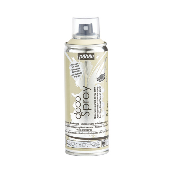 photo-Bombe de peinture - Beige - Mat - 803 - Pébéo - DecoSpray - 200ml - Tous supports