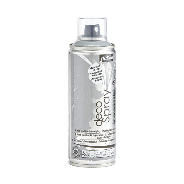 Bombe de peinture - Gris - Brillant - 844 - Pébéo - DecoSpray - 200ml - Tous supports