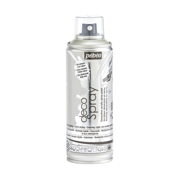 photo-Bombe de peinture - Argent - Nacré - 867 - Pébéo - DecoSpray - 200ml - Tous supports