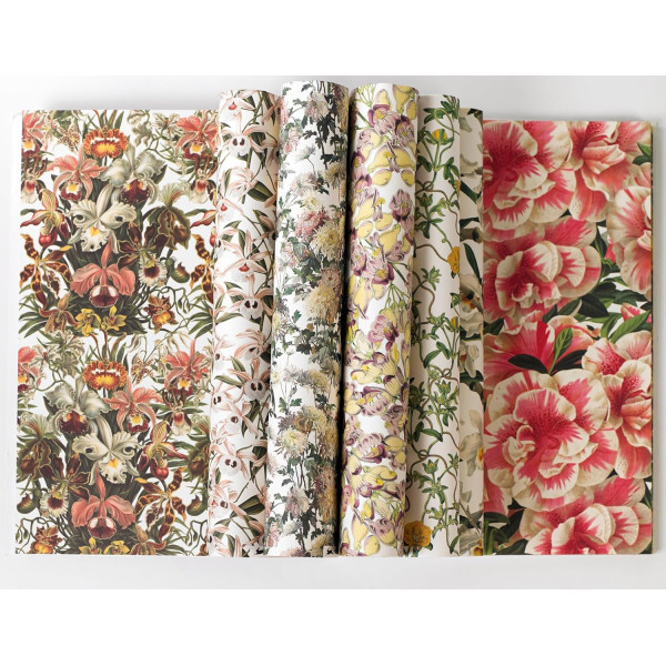 Papiers créatifs - Imprimés floraux - Scrapbooking - 12 feuilles - 50x70cm