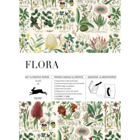 phoot-Papiers créatifs - Illustrations fleurs et plantes - Scrapbooking - 12 feuilles - 50x70cm