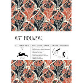 photo-Papiers créatifs - Motifs art nouveau - Scrapbooking - 12 feuilles - 50x70cm