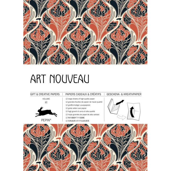 photo-Papiers créatifs - Motifs art nouveau - Scrapbooking - 12 feuilles - 50x70cm