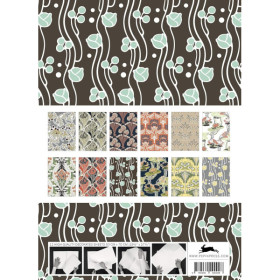 Papiers créatifs - Motifs art nouveau - Scrapbooking - 12 feuilles - 50x70cm