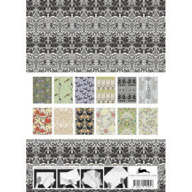 Papiers créatifs - Motifs arts and crafts - Scrapbooking - 12 feuilles - 50x70cm
