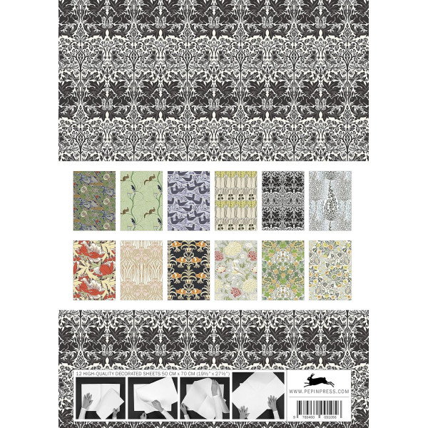Papiers créatifs - Motifs arts and crafts - Scrapbooking - 12 feuilles - 50x70cm