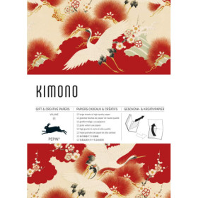 photo-Papiers créatifs - Motifs inspiration kimono japonais - Scrapbooking - 12 feuilles - 50x70cm