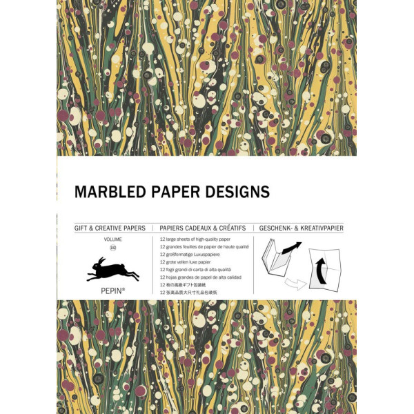 photo-Papiers créatifs - Motifs marbrés - Scrapbooking - 12 feuilles - 50x70cm