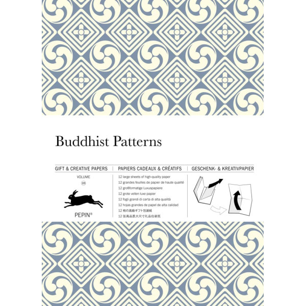 photo-Papiers créatifs - Motifs bouddhistes - Scrapbooking - 12 feuilles - 50x70cm