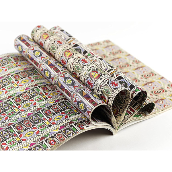 Papiers créatifs - Motifs Ndebele style - Art africain - Scrapbooking - 12 feuilles - 50x70cm