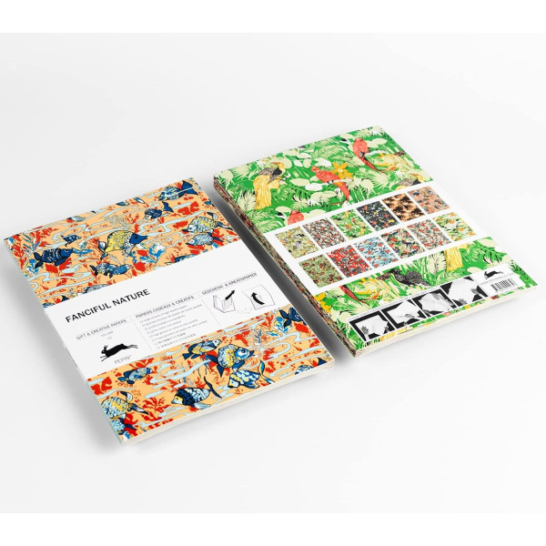 photo-Papiers créatifs - Nature colorée - Scrapbooking - 12 feuilles - 50x70cm