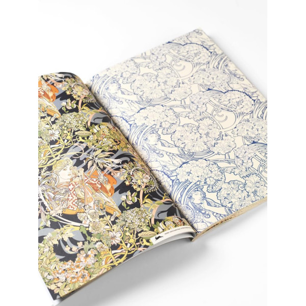 Papiers créatifs - Œuvres de Alphonse Mucha - Scrapbooking - 12 feuilles - 50x70cm