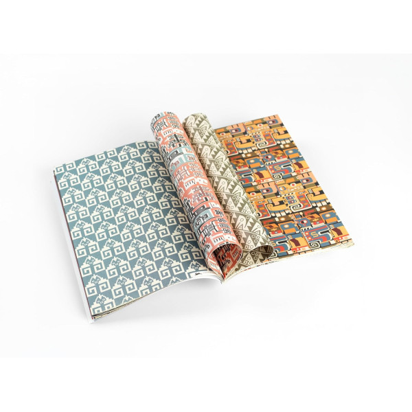 Papiers créatifs - Motifs colombien et aztèque - Scrapbooking - 12 feuilles - 50x70cm