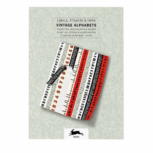 photo-Livret d'étiquettes et stickers - Alphabet vintage - Scrapbooking - 32 feuilles - 250 étiquettes
