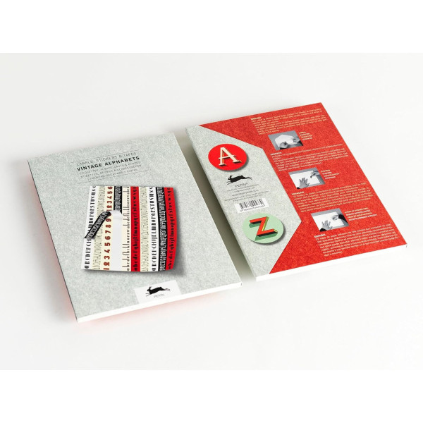 Livret d'étiquettes et stickers - Alphabet vintage - Scrapbooking - 32 feuilles - 250 étiquettes