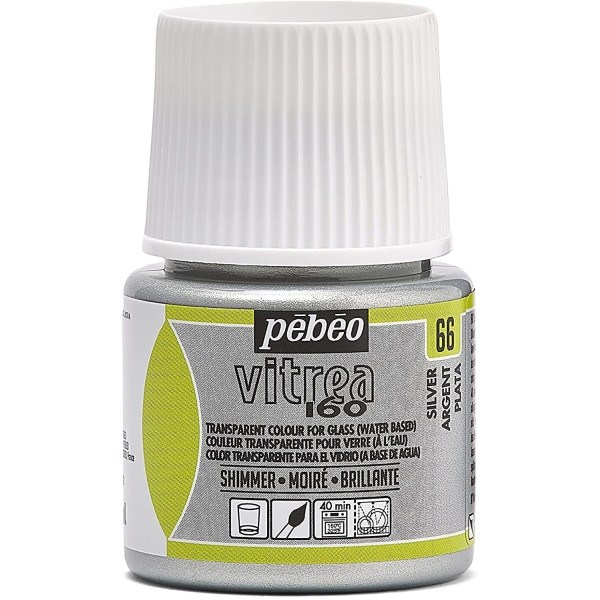 photo-Peinture pour verre - Vitréa 160 - Pébéo - Argent - 45ml
