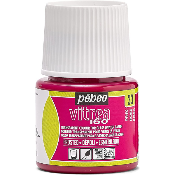 photo-Peinture pour verre - Vitréa 160 - Pébéo - Rose - 45ml