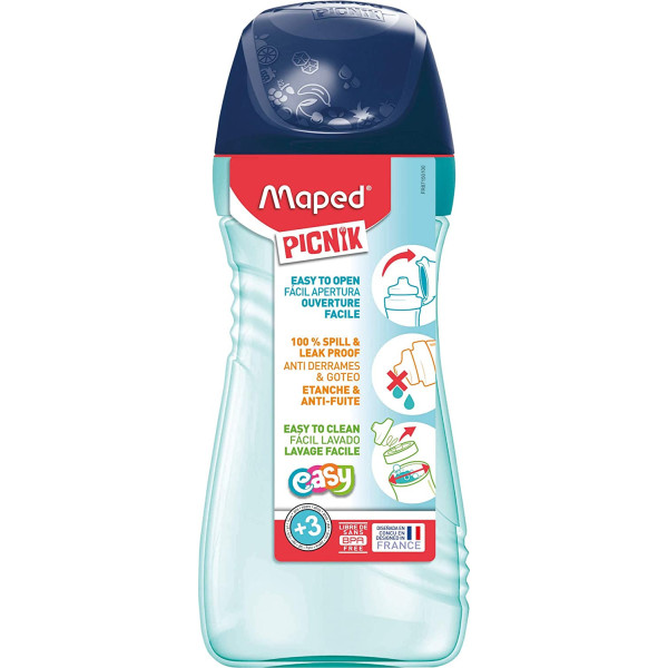 photo-Gourde pour enfant - Bleu vert - Plastique - Etanche - 430ml - Maped - Picnik Origins