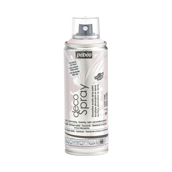 photo-Bombe de peinture - Rose clair - Mat - 807 - Pébéo - DecoSpray - 200ml - Tous supports