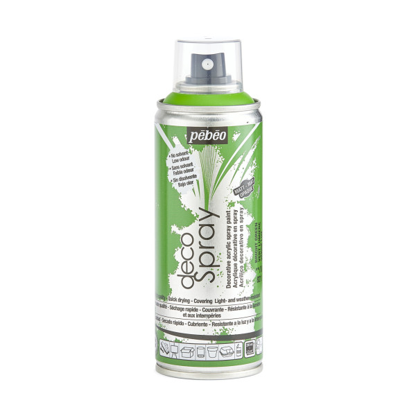 photo-Bombe de peinture - Vert lumière - Mat - 821 - Pébéo - DecoSpray - 200ml - Tous supports