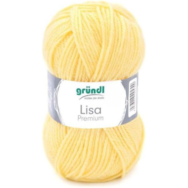 photo-Pelote de laine - Jaune - 3 - 100% acrylique - 3,5/4,5 mm - Gründl - Lisa Premium