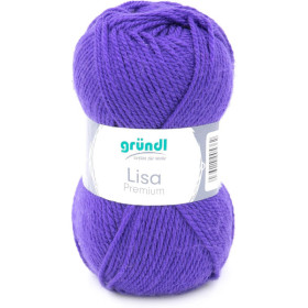 photo-Pelote de laine - Violet foncé - 21 - 100% acrylique - 3,5/4,5 mm - Gründl - Lisa Premium