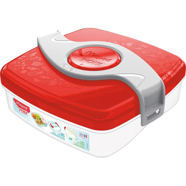 photo-Boîte à goûter - Plastique - Rouge - 1 compartiment - 520 ml - 15 x 17 cm - Maped