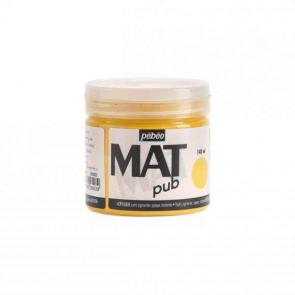 photo-Peinture acrylique - Extra mate - Jaune doré - 256003 - Pébéo Mat Pub - 140ml