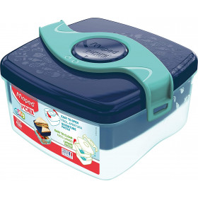photo-Boîte à déjeuner et goûter - Plastique - Bleu - 2 compartiments - 1,4 L - 15 x 17 cm - Maped
