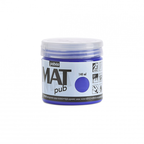 Peinture acrylique - Extra mate - Bleu outremer - 256010 - Pébéo Mat Pub - 140ml